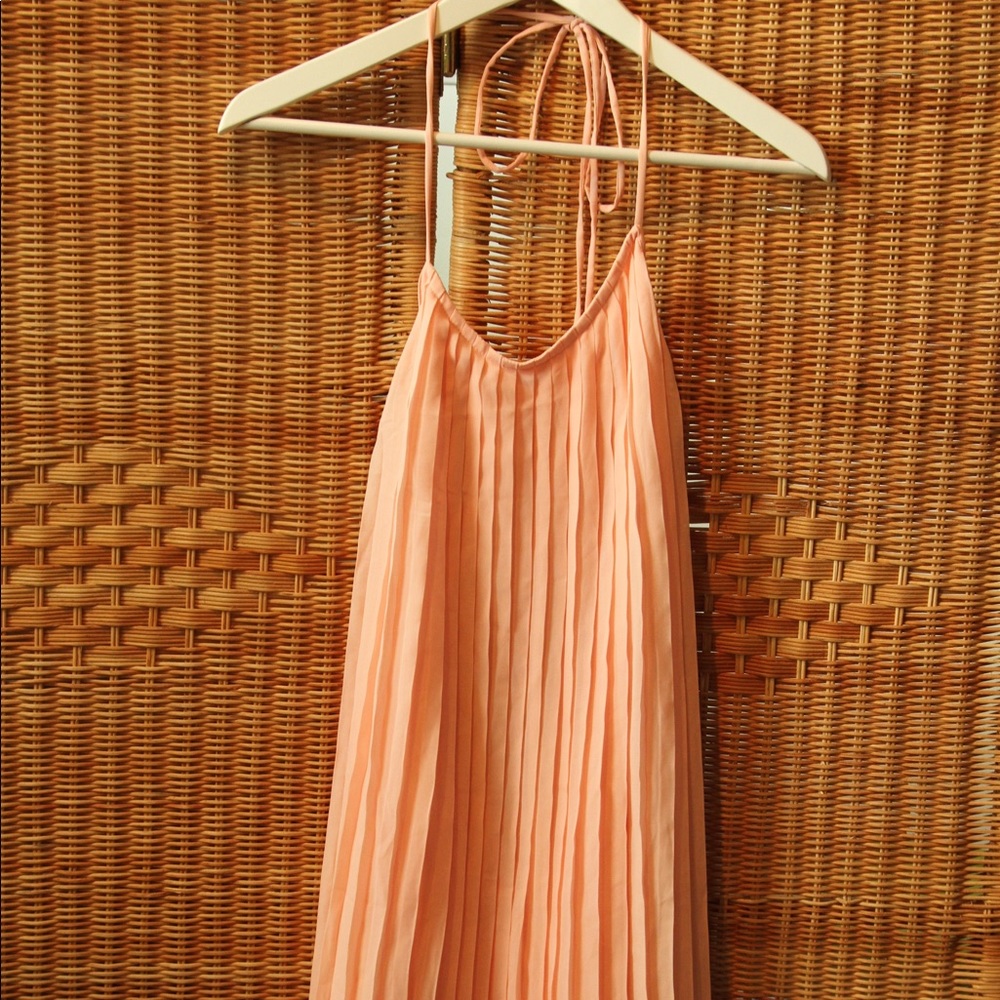 Tobi Backless Pink Ruffle Dress